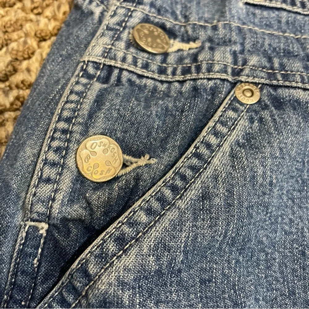 Oshkosh B’Gosh Jumper Denim Overalls Vintage Cargo pockets dress size 6